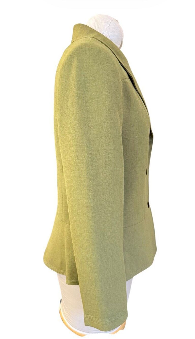 Le Suit Celery Green 3-Button Lined Blazer Set In Waist Sz. 14 Career Profession - Picture 3 of 13